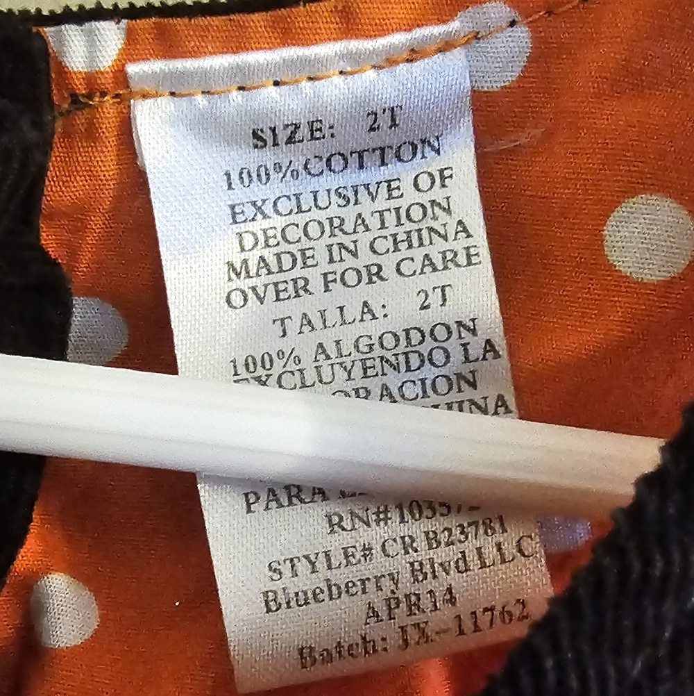 Blueberi Boulevard 2T Halloween Girls Dress - Picture 3 of 4